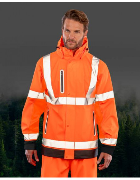 Jachetă de siguranță fluorescentă cu elemente reflectorizante